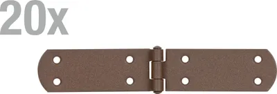 Produktbild von Alberts 822255 DURAVIS® Kistenband, mit vernietetem Stift, rostbraun duplexbeschichtet, Größe 195 x 35 x 2 mm, 20er Set