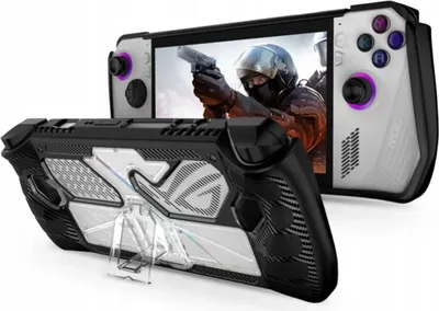 Produktbild von Tech-Protect Defense-Hülle für Asus ROG Ally – schwarz und transparent