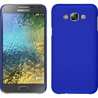 Produktbild von PhoneNatic Case kompatibel mit Samsung Galaxy E7 - Hülle blau gummiert Hard-case + 2 Schutzfolien