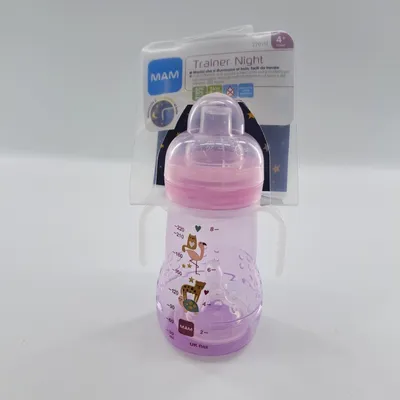 Produktbild von MAM Trainer Night 4+ Monate 220 ml Rosa mit Griffen leuchten Flaschen & Innovation