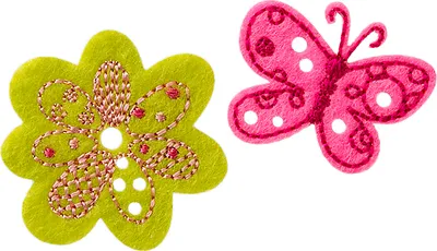 Produktbild von Mono Quick 04295 Blume + Schmetterling, pink/grün Bügelbild, Patch, ca. 2,4 bis 3,1 cm