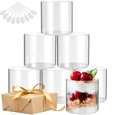 6 Dessertgläser 300 ml, transparent, Glas, für Tiramisu & Co.