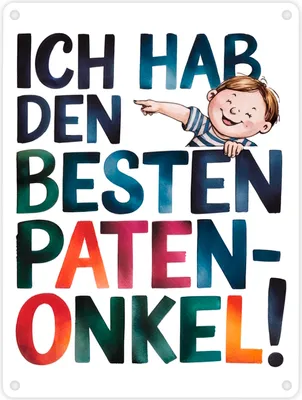 Produktbild von Bester Patenonkel Metallschild in 15x20 cm Dekoration