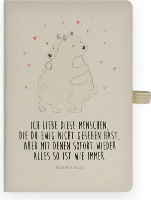 Produktbild von Mr. & Mrs. Panda Tagebuch Eisbär Umarmen - Transparent - Geschenk, Notizheft, Lustige Sprüche, Journal, notizbuch, Adressbuch, Kladde
