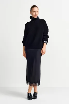 Produktbild von Rich & Royal Satin midi skirt black S