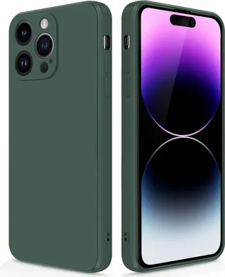 Produktbild von Silikon Hülle für iPhone 14 Pro Max Flüssigsilikon Dünn Gel Gummi Matt Kratzfeste Schutzhülle Nachtgrün