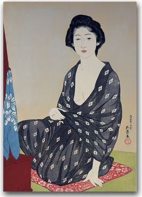 Produktbild von Poster - Canvas - Leinwand - 59,4 cm x 84,1 cm - Fotoposter - Leinwandkunst - Frau in der Robe Sommer