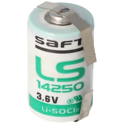 Zdjęcie produktu dla SAFT LS14250CNR Bateria litowa, rozmiar 1/2 AA, wypusty lutownicze w kształcie litery U