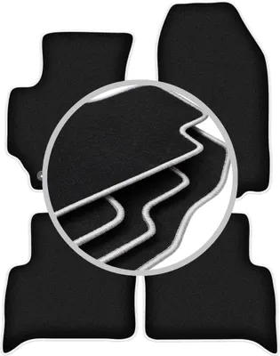 Produktbild von Fußmatten Velours Schwarz/Silber für FIat Croma II 2005-2011 Set 4-tlg