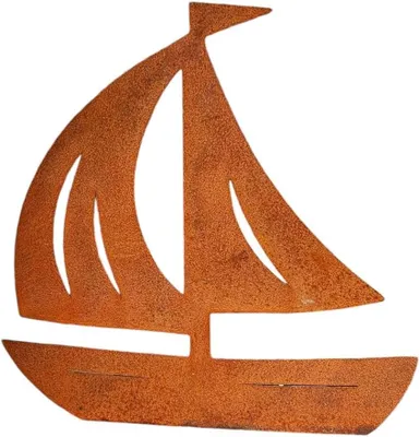Produktbild von GARTENDEKORATION Segelboot Schiff METALL 42 x 40 CM RUST CORTEN FIGUR