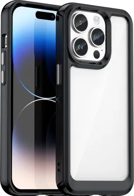 Produktbild von Mobigear Crystal iPhone 15 Pro Max Hülle Hardcase Backcover - Transparent / Schwarz