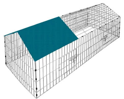 Produktbild von CADOCA® Freilaufgehege 180x75x75cm Sonnenschutz Auslauf Garten Kaninchenstall Hasenstall Kleintierauslauf Dachstoff Grün