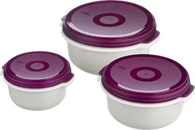 Produktbild von Famanu Mikrowellen-Pannenset 3-teilig - Weiß/Braunbeere