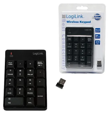 Zdjęcie produktu dla LogiLink ID0120, RF Wireless, 18, Laptop, Czarny