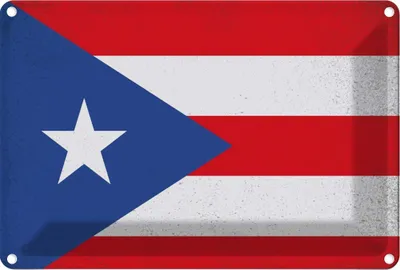 Produktbild von vianmo Blechschild 20x30 cm Puerto Rico Vintage Flagge Fahne Wappen