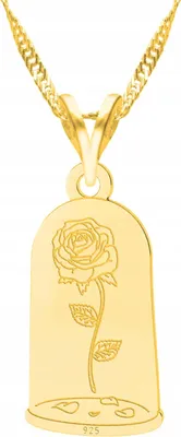 Produktbild von 925 Silber Halskette Vergoldet Rose Design