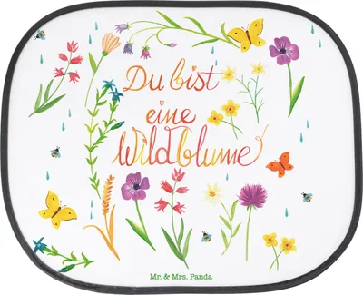 Produktbild von Mr. & Mrs. Panda Auto Sonnenblende Du bist eine Wildblume - Geschenk, Dekoration, sonnenschutz saugnapf, Jahrestag, autofenster, Wild, Kompliment, Frauen, Hochzeitstag