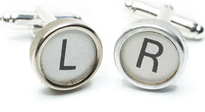Produktbild von Rechts Links Manschettenknöpfe Miniblings alte Schreibmaschinentasten weiß