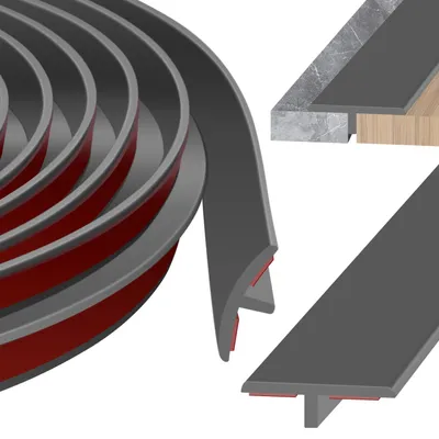 Produktbild von T-Profil Übergangsprofil selbstklebend, 300 cm x 2 cm, für Laminat und Fliesen