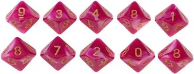 Produktbild von Famanu Set von zehnseitigen Würfeln - Transparent und bunt - 16 mm
