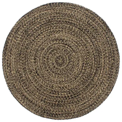 Image de vidaXL Tapis Fait main Jute Noir et Marron 180 cm - Tapis - Tapis - Tapis de sol