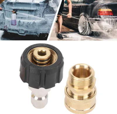 Obrázok produktu pre 2 ks vysokotlakový čistič adaptér M22 na 1/4 palca rýchlospojka sada mosadz samec a samica oddeľujú 14 mm palec M22-14 jadro