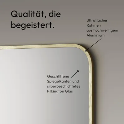Zdjęcie produktu dla Lustro dekoracyjne Talos Picasso lustro designerskie z?ote 60x80 cm - z wysokiej jako?ci aluminiow? ram? zapewniaj?c? ponadczasow? atmosfer? - idealne lustro ?azienkowe i lustro ?cienne
