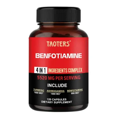 Image de Gélules de benfotiamine 5520 mg : santé de la glycémie, soulagement des nerfs, antioxydant