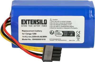 Produktbild von EXTENSILO Akku kompatibel mit SmartAi G50 Saugroboter (3200 mAh, 14,4 V, Li-Ion)