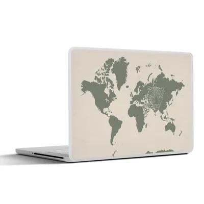 Produktbild von MuchoWow® Laptop Aufkleber Sticker Cover Weltkarte - Tiere - Panther 25x18 cm - Laptop-Deko