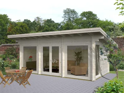 Produktbild von Gartenhaus Palmako Heidi 19,7 m² inkl. Fußboden 748 x 450 cm natur