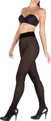 Produktbild von Giulia Hüftstrumpfhose mit Spitzenabschlußbund Impresso 100 Den Schwarz M