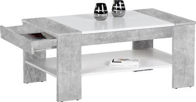 Produktbild von Couchtisch Wohnzimmertisch Sofatisch Beistelltisch Kaffeetisch Tisch "Ariela I" Beton/weiß