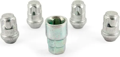 Productafbeelding van H&R Wielslotset M12x1.25 conische schroefdraad - 4 wielslotbouten inclusief adapter