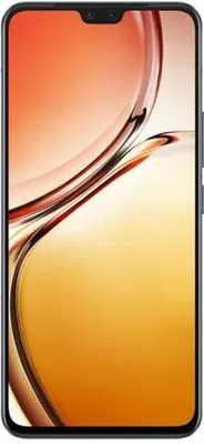 A front view of a Vivo V23 5G smartphone with a colorful abstract wallpaper displayed on its screen.