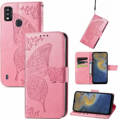 Zdjęcie produktu dla Pokrowiec König Design kompatybilny z etui na telefon komórkowy ZTE Blade A51 ze skóry syntetycznej - Etui na telefon komórkowy różowe