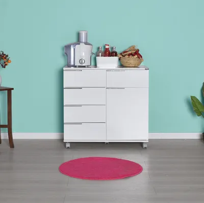 Produktbild von Skye Decor, Adr-415-Pp-1, Mehrzweckschrank, Weiß, 100 % MELAMINBESCHICHTETE SPANPLATTEN, 85 x 44 x 81 cm
