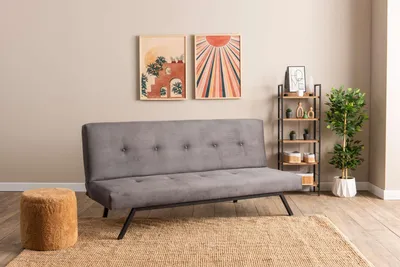 Produktbild von Hanah Home, Zola - Grey, 3-Sitzer-Schlafsofa, Grau, 100% POLYESTER, 78 x 64 x 180 cm