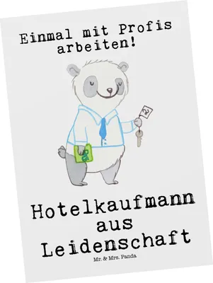 Produktbild von Mr. & Mrs. Panda Postkarte Hotelkaufmann Leidenschaft - Weiß - Geschenk, Postkarten, Ansichtskarten, Ausbildung, Witzig, Ansichtskarte, Grußkarte, Spruch, bildkarte