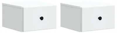 Produktbild von Wandmontierter Nachttisch 2 pcs Weiß 34,5 x 33 x 20 cm