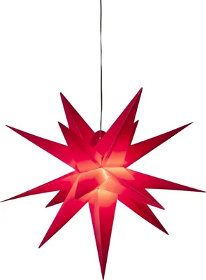 Produktbild von Konstsmide 3-D Kunststoffstern, Leichte Dekorationsfigur, Rot, Kunststoff, IP44, 1 Glühbirne(n), G4
