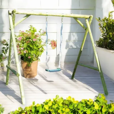 Immagine prodotto di Altalena da giardino per bambini in legno 1 posto 300x200 cm