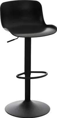 Image de Tabouret de bar moderne - Chaise de salle à manger - Réglable en hauteur et pivotant à 360° | Couleur : noir