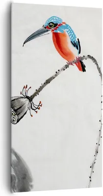 Produktbild von Bild auf Leinwand - Leinwandbild - Einteilig - Libelle Vogel Blume - 65x120cm - Wand Bild - Wanddeko - Wandbilder - Leinwanddruck - Bilder - Wanddekoration - Leinwand bilder - Wandbild - PA65x120-4361