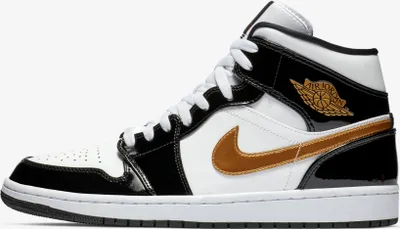 Produktbild von Air Jordan 1 Mid SE "Patent Black White Gold" Schwarz/Gold, Größe: 45