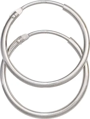 Produktbild von Ohrringe Creolen 20mm aus 585 Gold Weißgold rund dünn Ohrschmuck Damen
