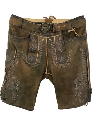 Produktbild von MADDOX Kurze Herren Lederhose "Klostersee" mit Gürtel | Antik Ziller Größe: 58