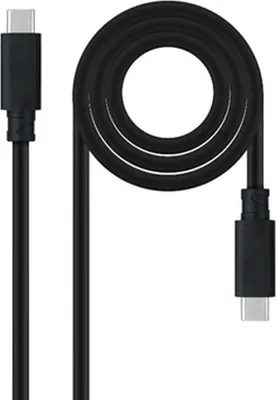 Produktbild von Nanocable 10.01.4102, 2 m, USB C, USB C, USB 3.2 Gen 2 (3.1 Gen 2), 10 Gbit/s, Schwarz