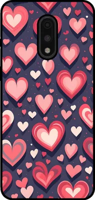 Produktbild von Smartphonica Telefon Fall geeignet für OnePlus 7 mit Herzen Impressum - TPU Backcover Fall mit Herz-Design