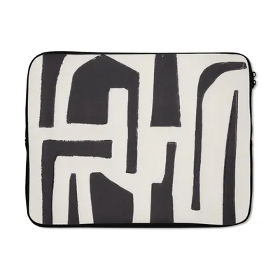 Produktbild von MuchoWow® Laptop Hülle 15 Zoll Formen - Abstrakt - Pastell - Schwarz Laptoptasche - Laptoptasche - Sleeve - Rundum-Schutz